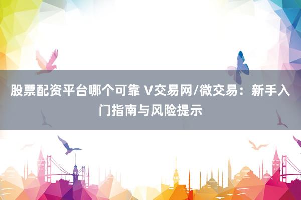 股票配资平台哪个可靠 V交易网/微交易：新手入门指南与风险提示