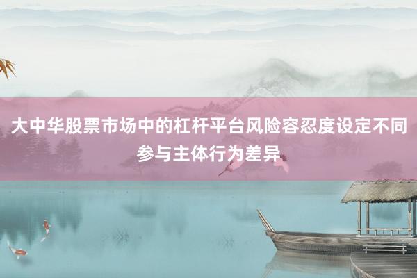大中华股票市场中的杠杆平台风险容忍度设定不同参与主体行为差异