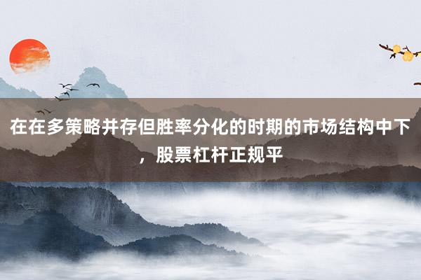 在在多策略并存但胜率分化的时期的市场结构中下，股票杠杆正规平