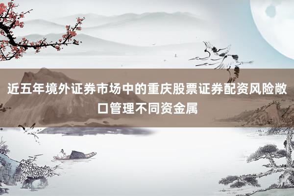 近五年境外证券市场中的重庆股票证券配资风险敞口管理不同资金属